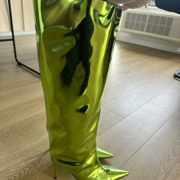 ALEXANDRE VAUTHIER TALL METALLIC BOOTS IN GREEN SIZE IT40 - Picture 4 of 10